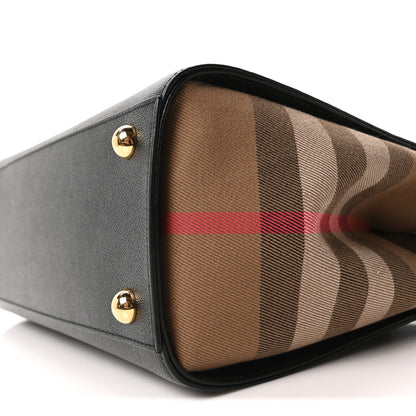 Burberry Calfskin Mega Check Small Banwell Tote Black 9 of 9
