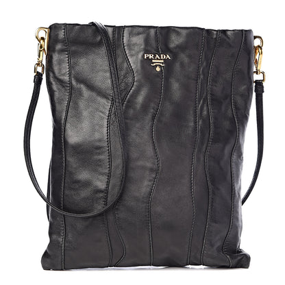 Prada Nappa Stripes Crossbody Bag Black 1 of 9
