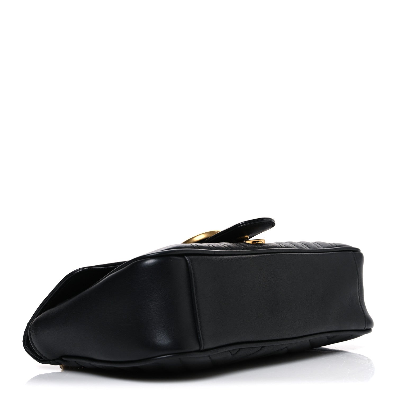Gucci Calfskin Matelasse Small GG Marmont Shoulder Bag Black 3 of 9