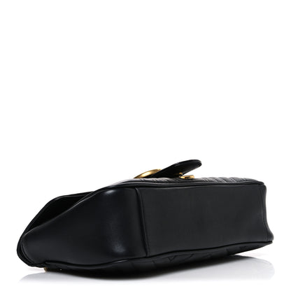 Gucci Calfskin Matelasse Small GG Marmont Shoulder Bag Black 3 of 9