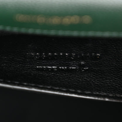 Saint Laurent Grain De Poudre Textured Mixed Matelasse Triquilt Medium Monogram Satchel Vert Fonce 7 of 11