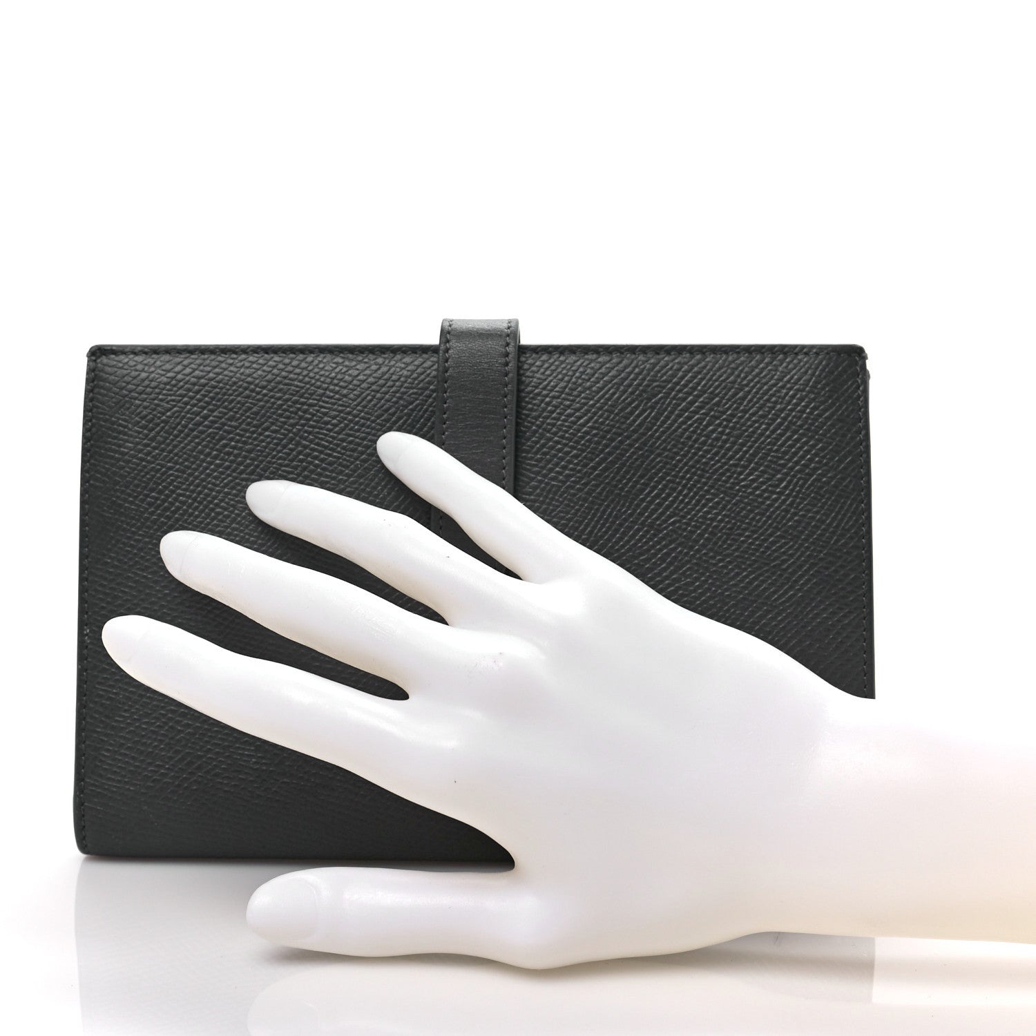 Celine Grained Calfskin Large Multifunction Strap Wallet Medium Grey 2 of 8