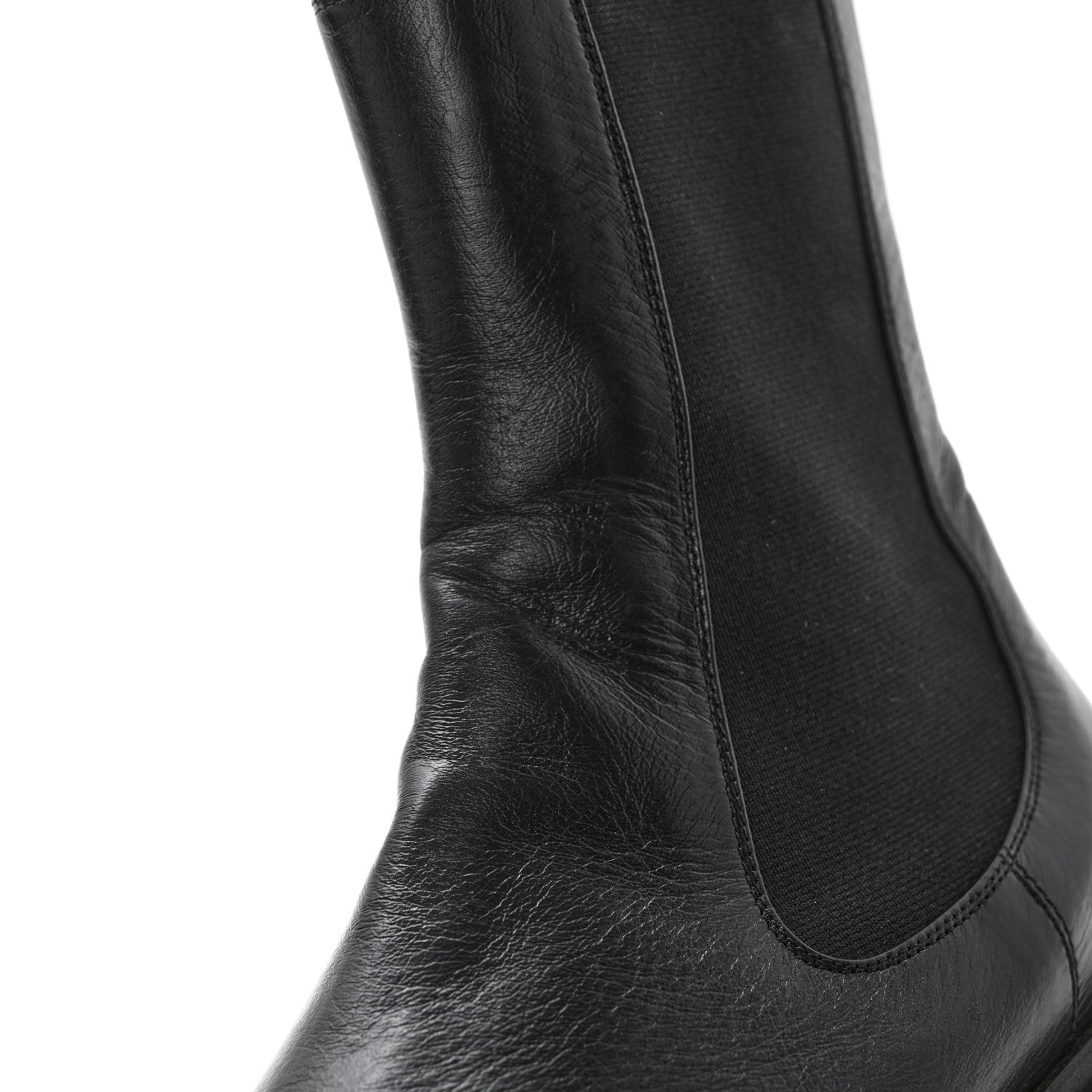 Chanel Crumpled Calfskin Patent Cap Toe Short Boots 36.5 Black 11 of 13