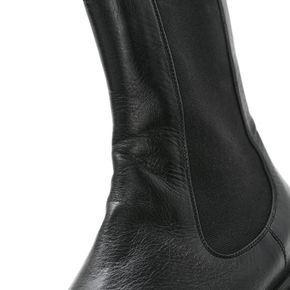 Chanel Crumpled Calfskin Patent Cap Toe Short Boots 36.5 Black 11 of 13