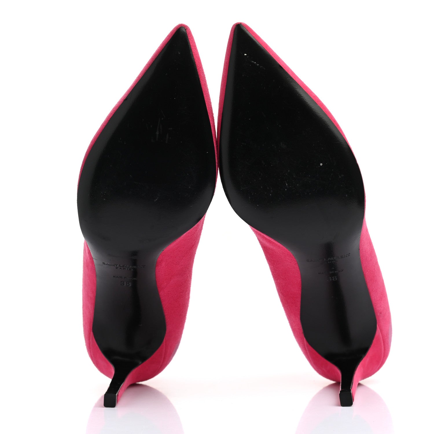 Saint Laurent Suede Calfskin Anja 85 Pumps 38 Hot Pink 5 of 15