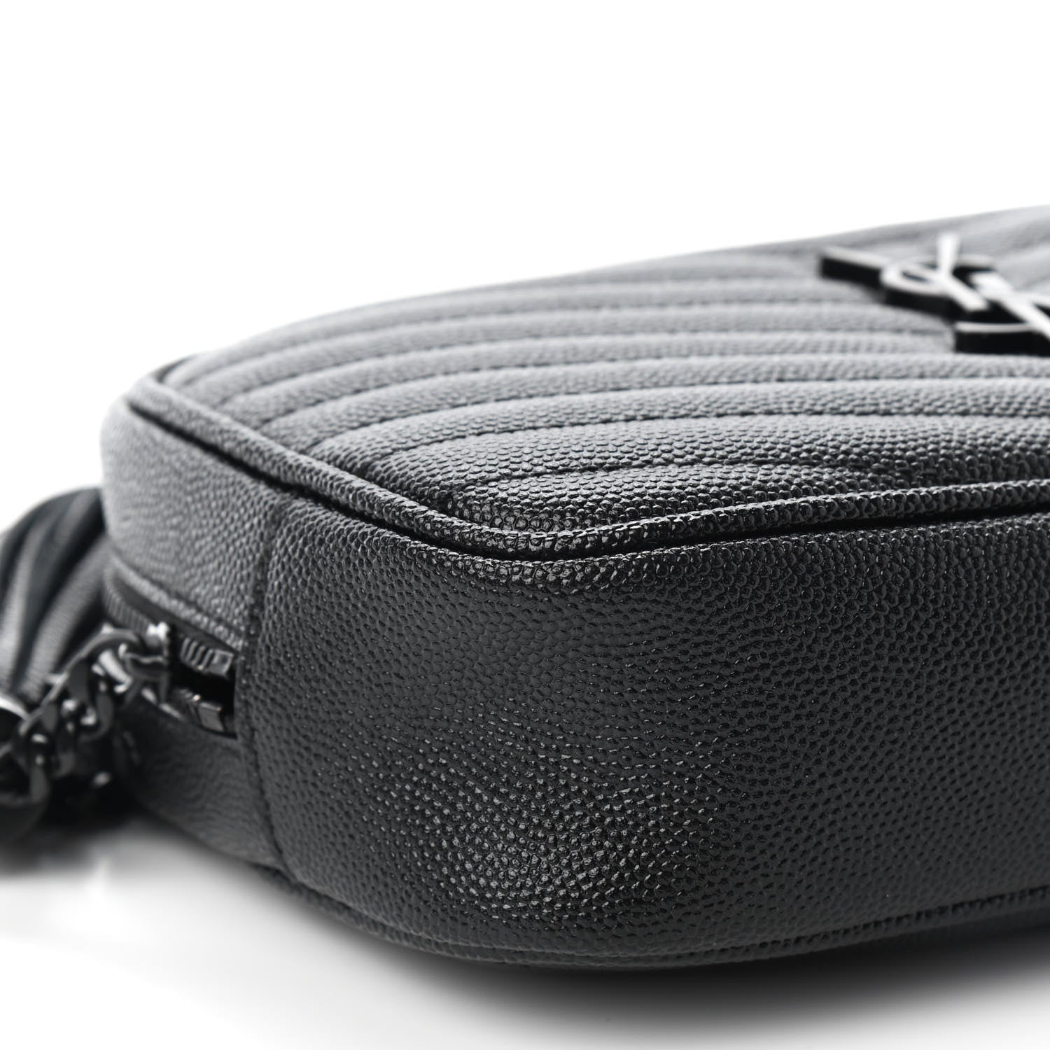 Saint Laurent Grain De Poudre Matelasse Monogram Mini Lou Camera Bag Black 8 of 9
