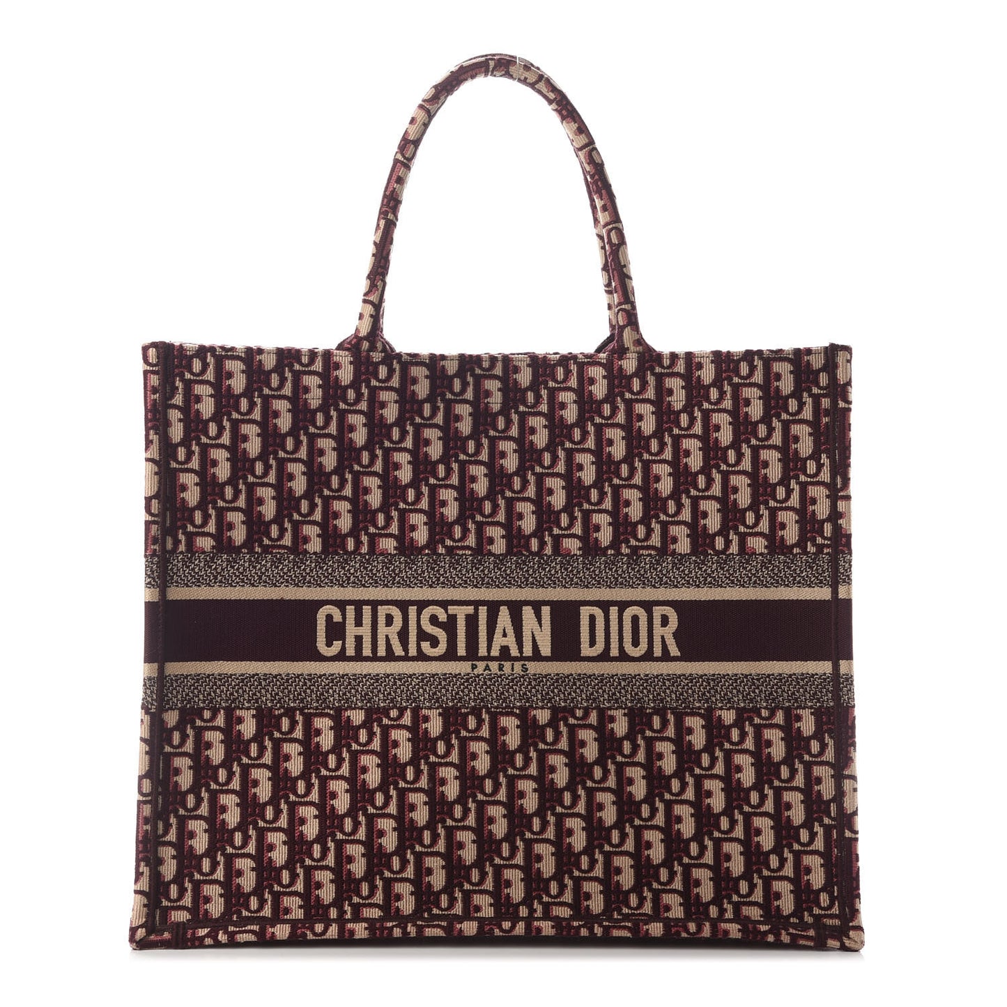Oblique Large Book Tote Burgundy Multicolor
