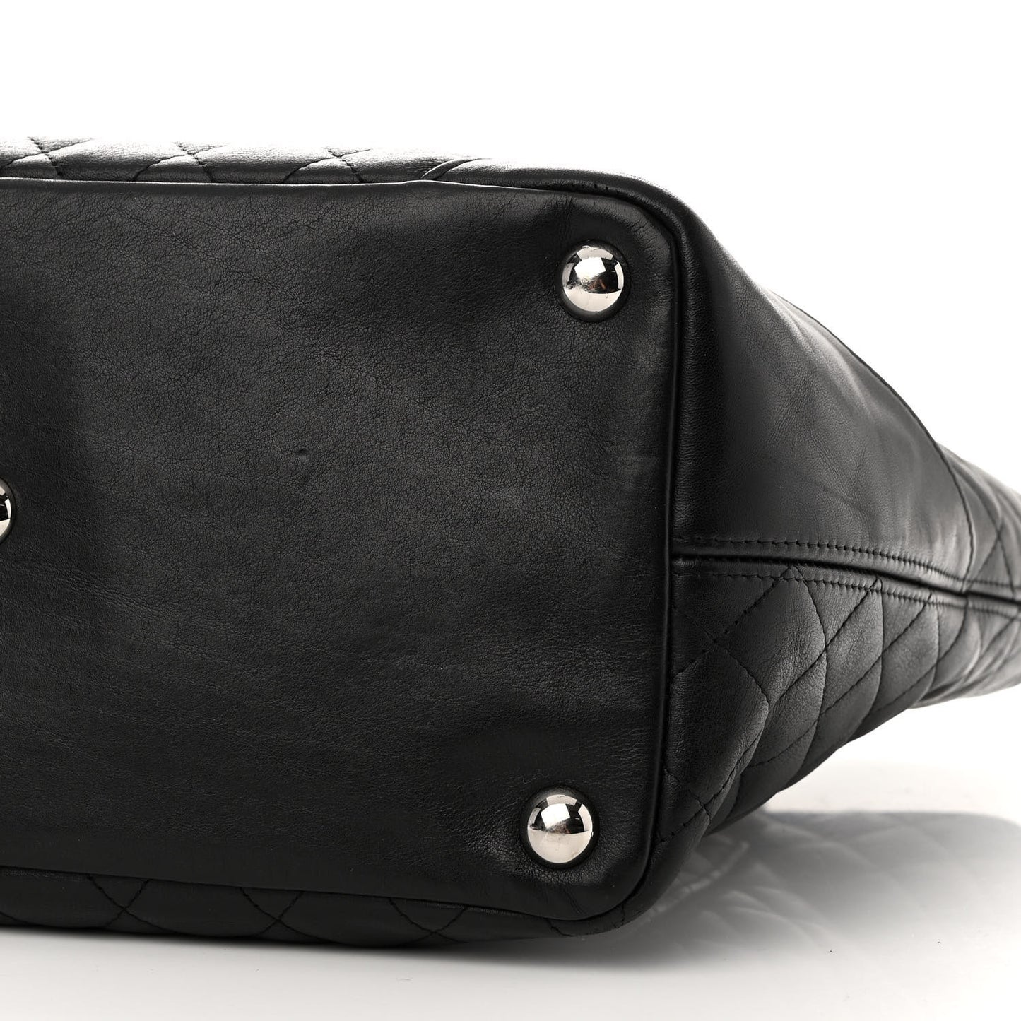 Calfskin Quilted Large Cambon Tote Black