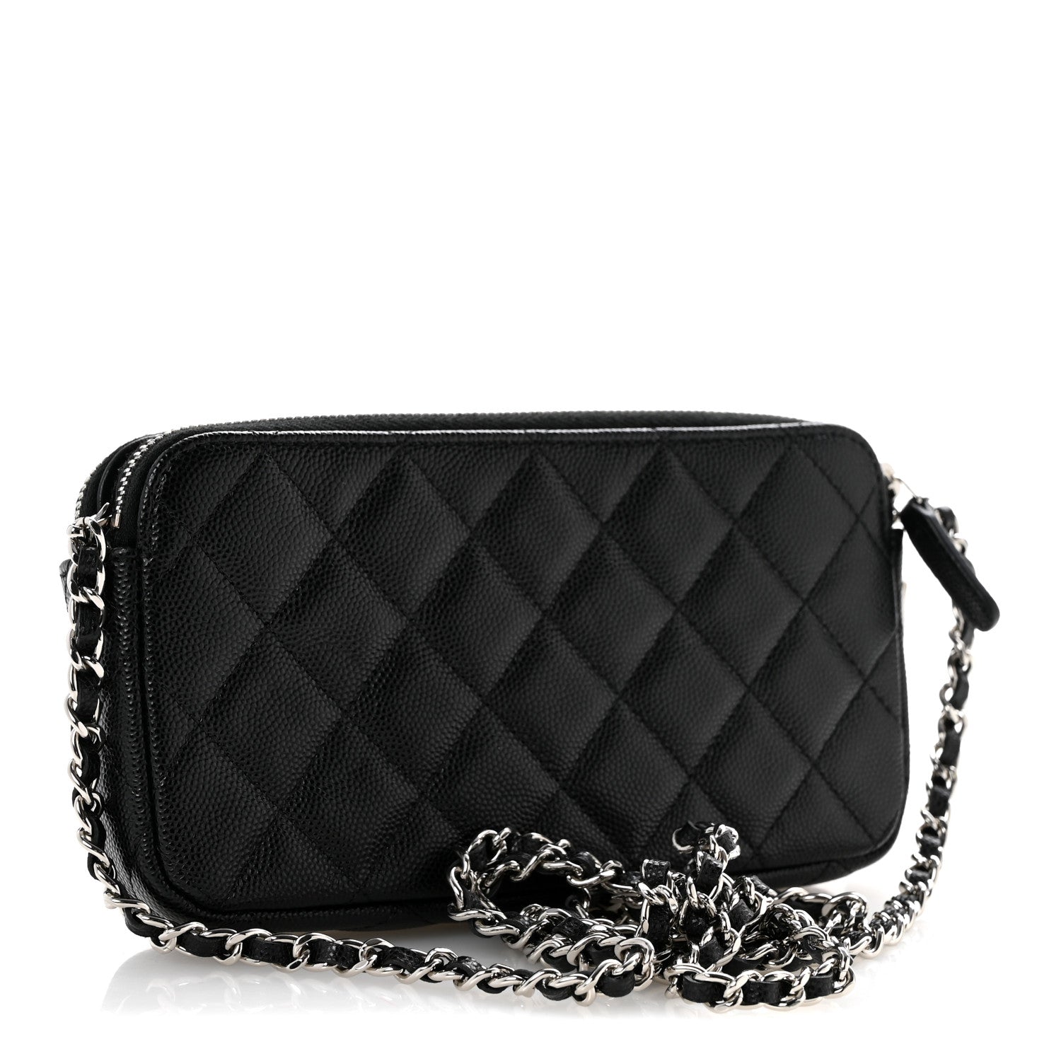 Chanel Caviar Quilted Logo Small Clutch With Chain Black 3 of 13