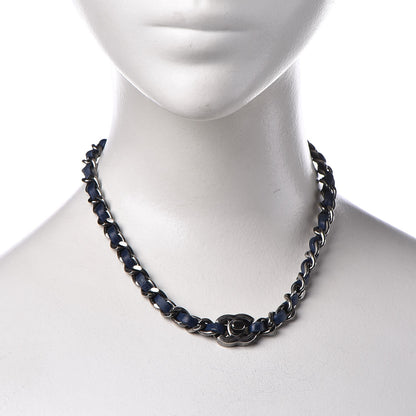 Chanel Lambskin CC Turnlock Choker Necklace Navy Blue 2 of 5