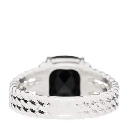 David Yurman Sterling Silver Diamond Black Onyx 10mm Petite Wheaton Ring 54 6.75 4 of 5