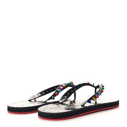 Christian Louboutin Rubber Spike Loubi Flip Flip Platform Sandals 38 Black 4 of 6