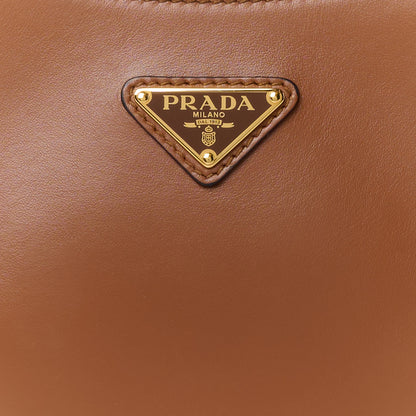 Prada Soft Calfskin Arque Shoulder Bag Cognac 9 of 11