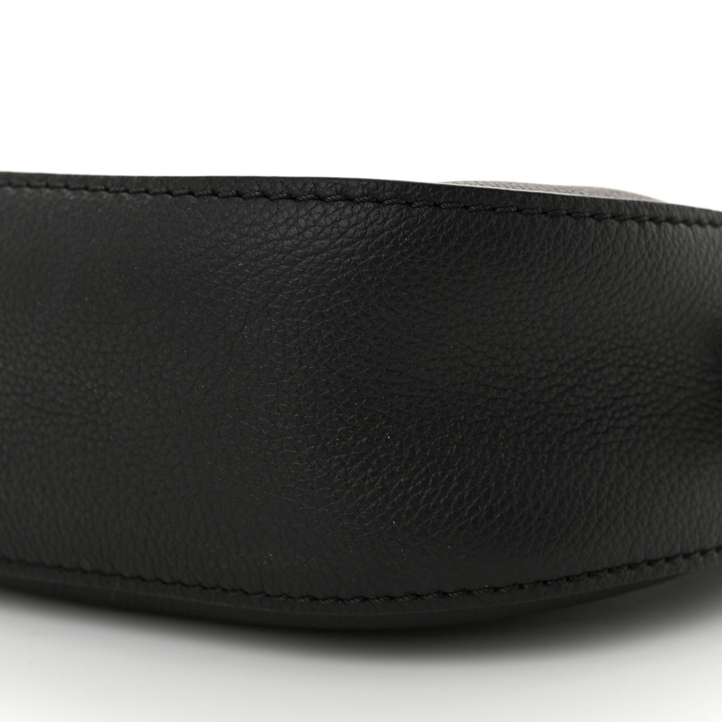 Grained Calfskin Low Key Shoulder Bag Black