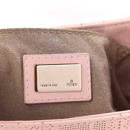 Fendi Calfskin Perforated Small Chef Shoulder Bag Pink 6 of 9
