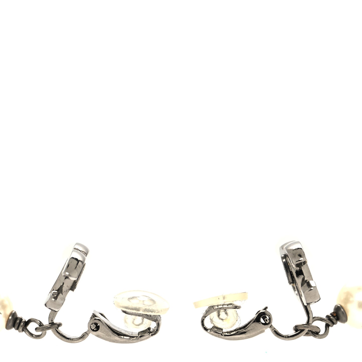 Pearl CC Drop Clip On Earrings