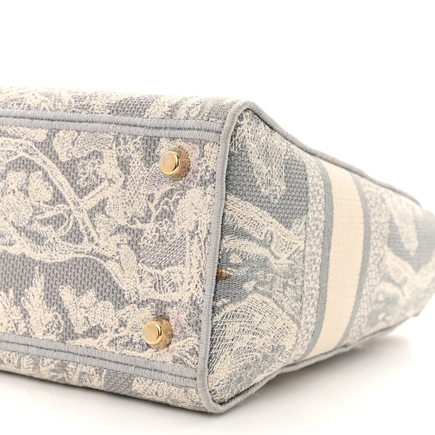 Canvas Toile De Jouy Reverse Embroidered Medium Lady D-Lite Gray