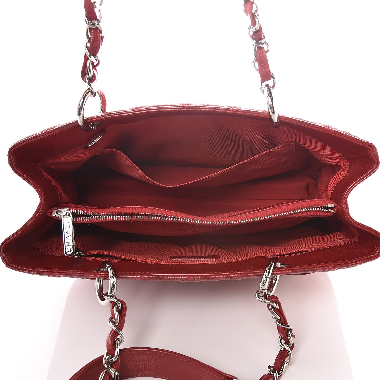 Chanel Caviar Quilted Grand Shopping Tote GST Red 5 of 12