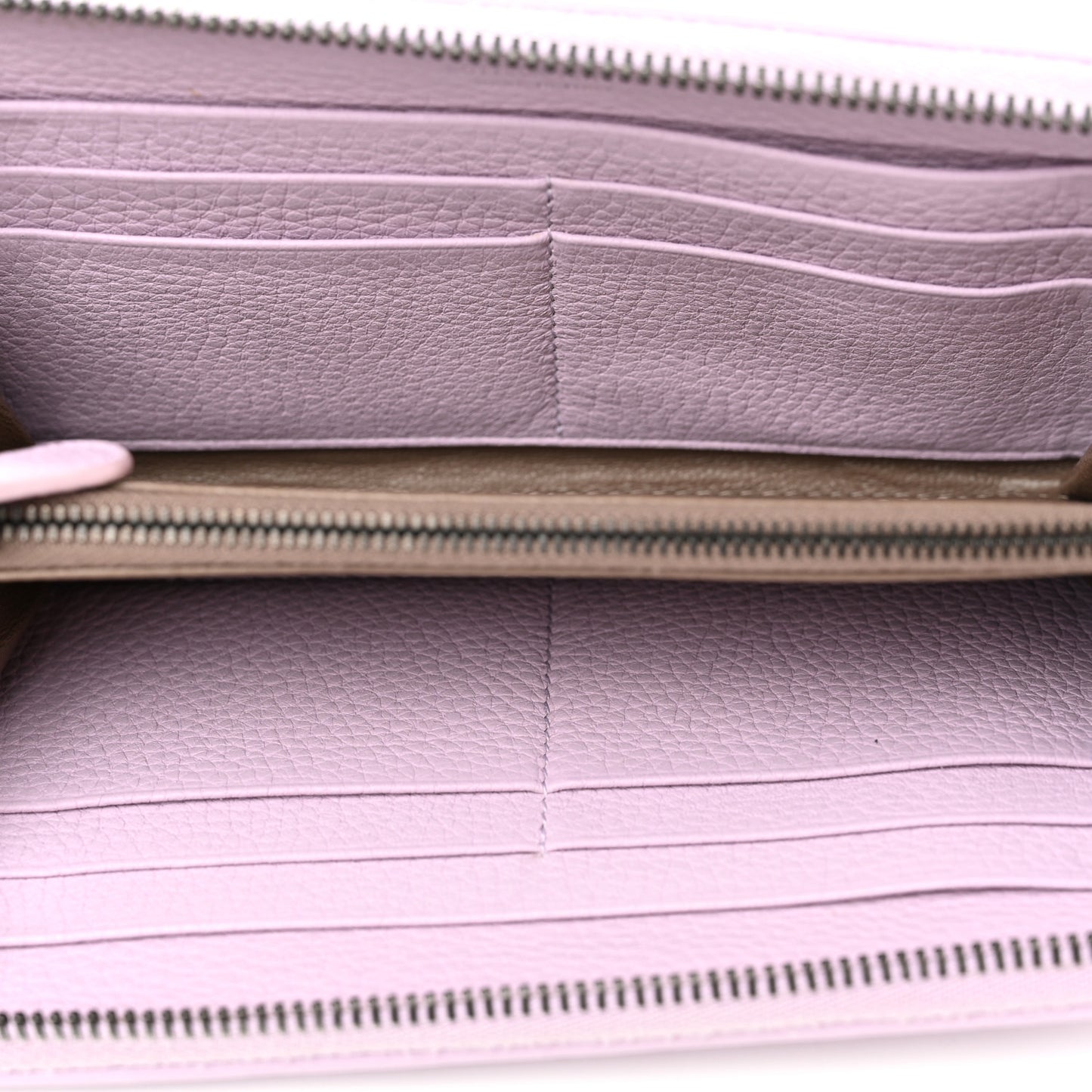 Nappa Intrecciato Zip Around Wallet Lilac