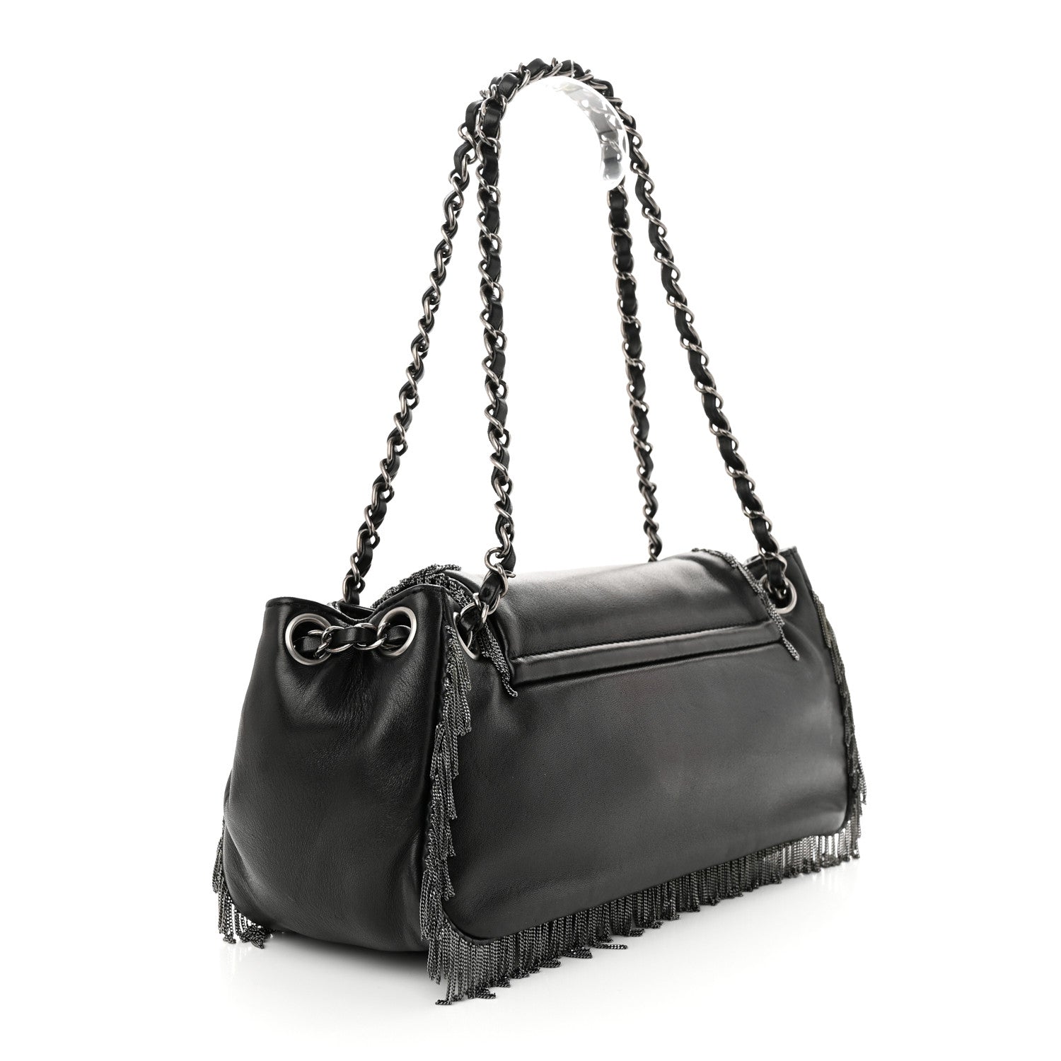 Chanel Lambskin Rock And Cabaret Chain Fringe Accordion Flap Black 3 of 11