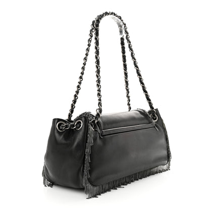 Chanel Lambskin Rock And Cabaret Chain Fringe Accordion Flap Black 3 of 11