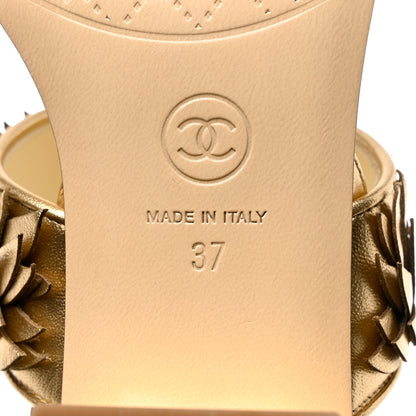 Chanel Metallic Lambskin Sandals 37 Gold 8 of 8