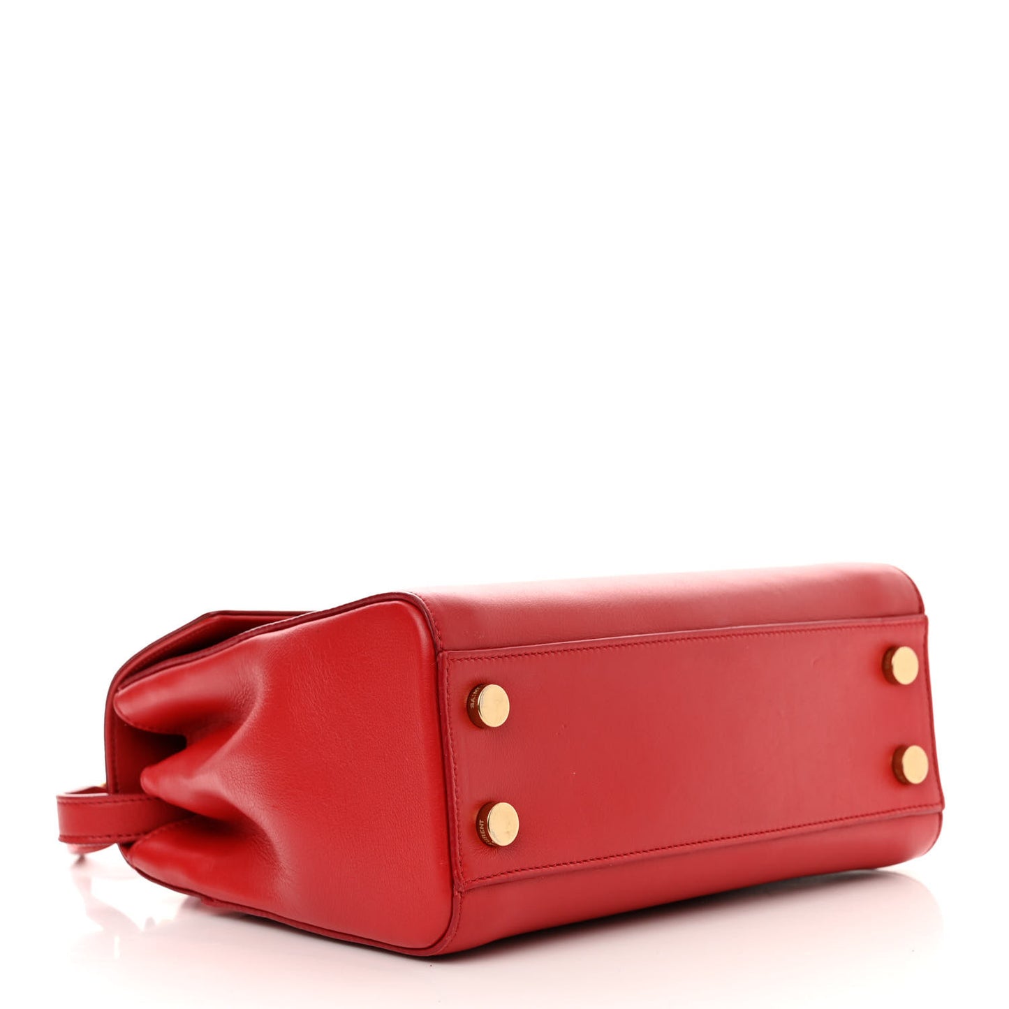 Grained Calfskin Small Moujik Top Handle Bag Red