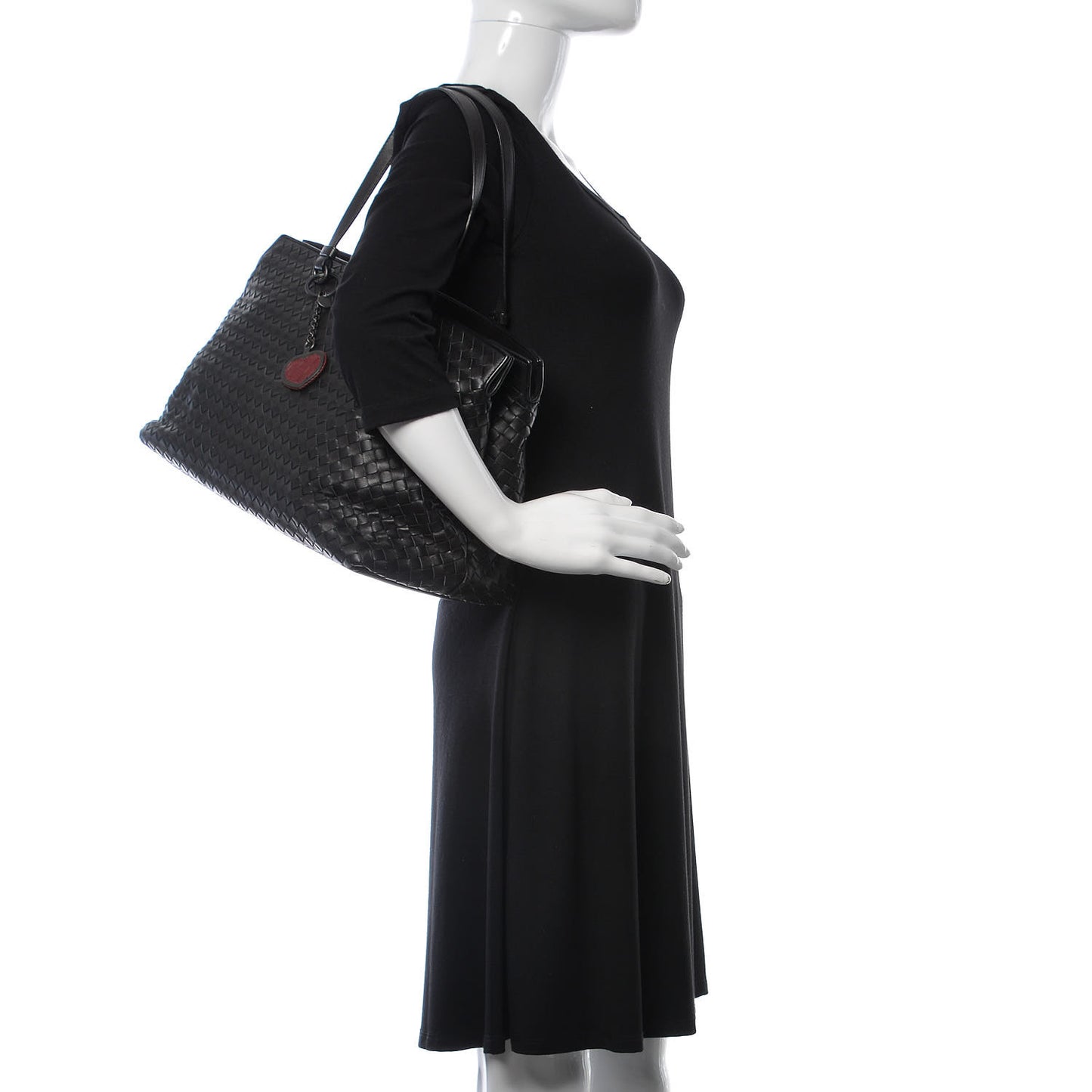 Nappa Intrecciato Large Top Handle Tote Black