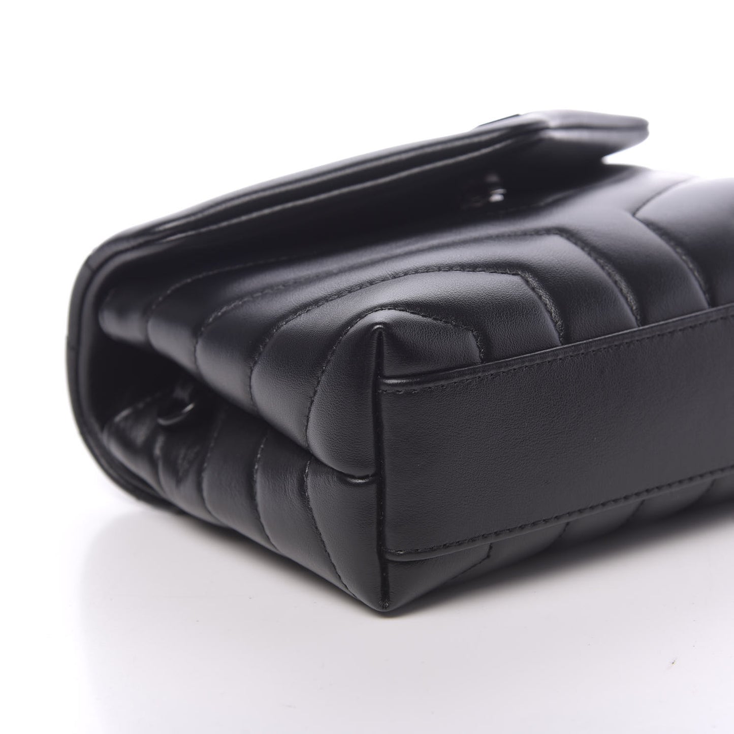 Calfskin Y Quilted Monogram Toy Loulou Crossbody Bag Black