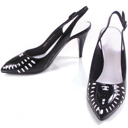 Chanel Patent Pointed Toe Sling Backs 1 of 8