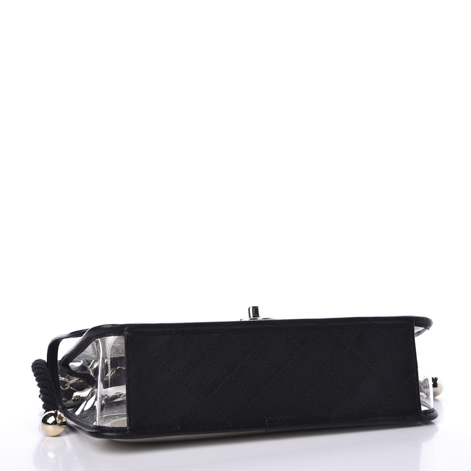Chanel Lambskin PVC Sand By The Sea Flap With Pearl Strap Black 3 of 9