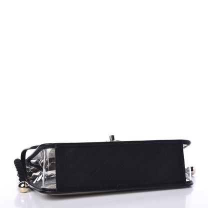 Chanel Lambskin PVC Sand By The Sea Flap With Pearl Strap Black 3 of 9