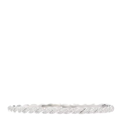 David Yurman 18K White Gold Diamond 3.5mm Paveflex Single Row Bracelet 1 of 4