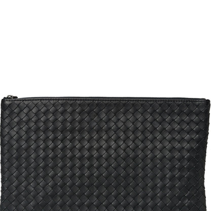 Bottega Veneta Nappa Intrecciato Large Flat Zip Biletto Pouch Black 9 of 13