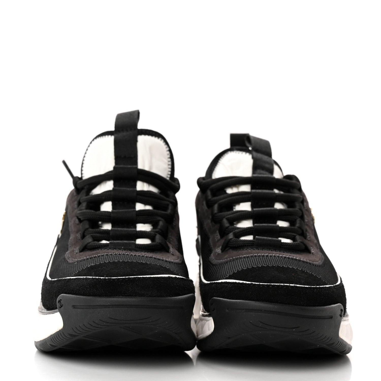 Chanel Velvet Calfskin Mixed Fibers CC Sneakers 37 Black 2 of 13