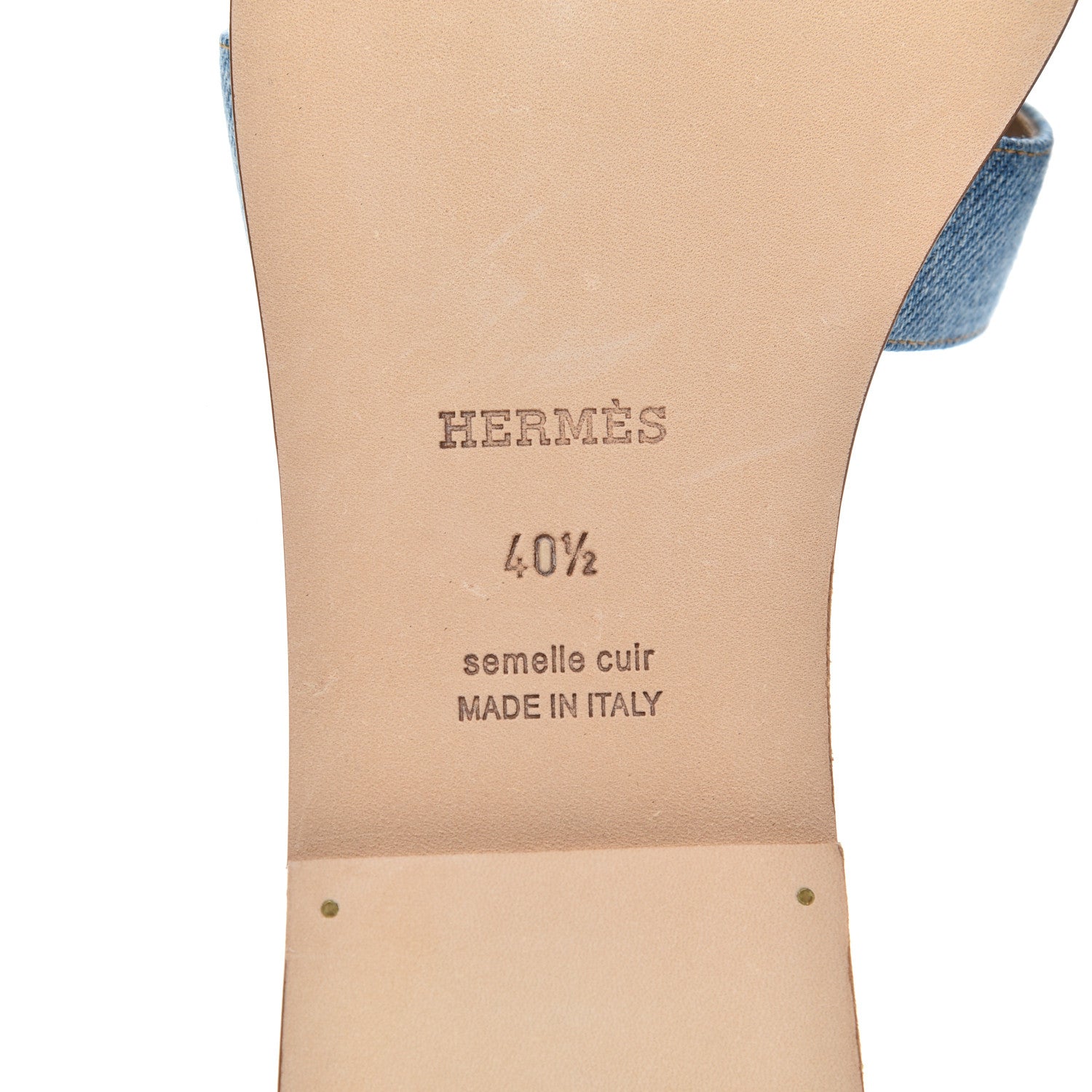 Hermes Denim Canvas Oran Sandals 40.5 Bleu Clair 7 of 9