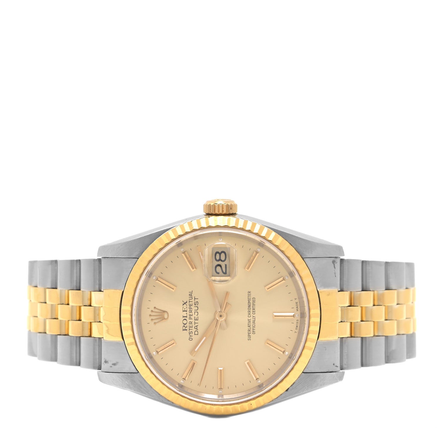 Rolex Stainless Steel 18K Yellow Gold 36mm Oyster Perpetual Datejust Watch Champagne 16233 2 of 4
