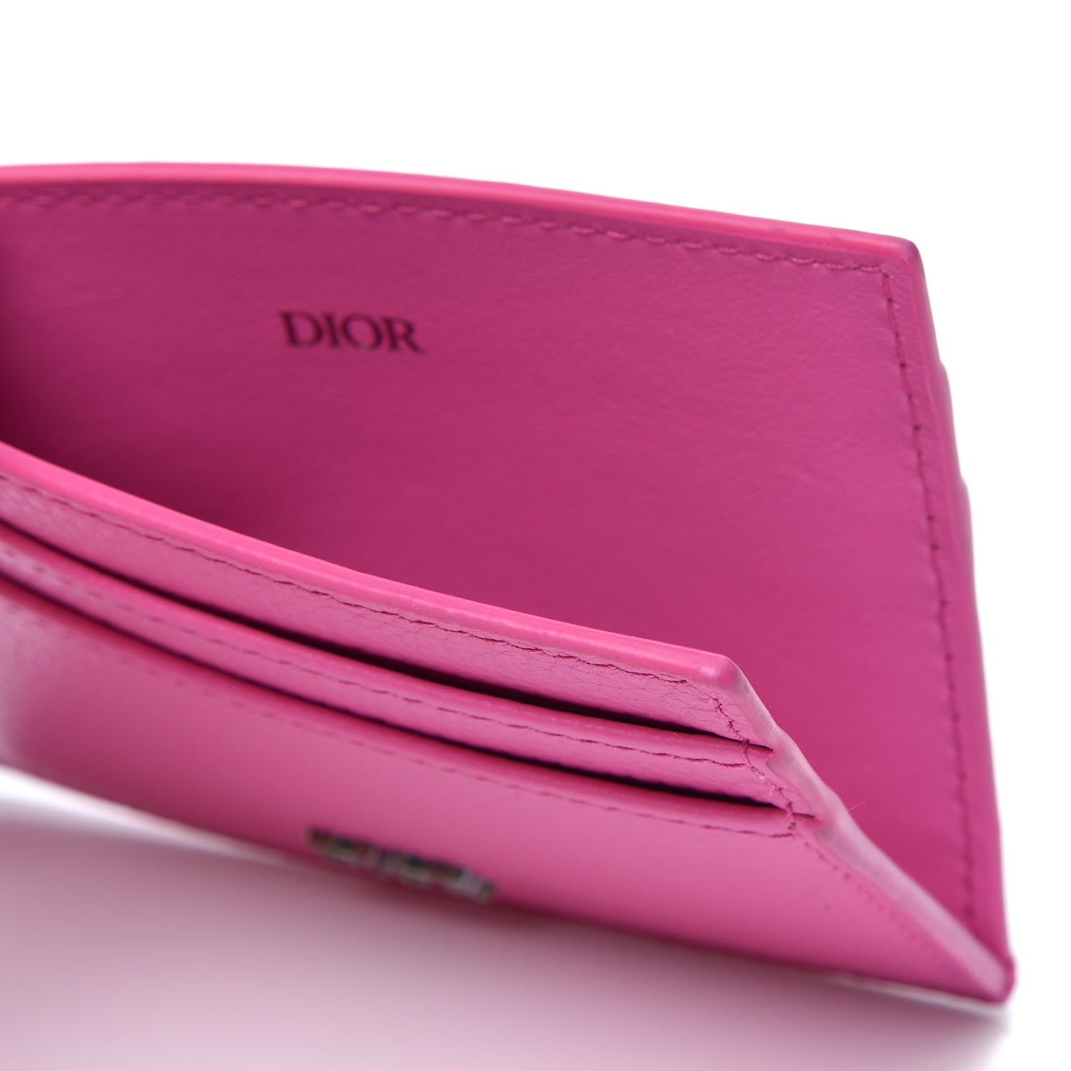 Christian Dior Grained Calfskin Card Holder Fuchsia 4 of 9