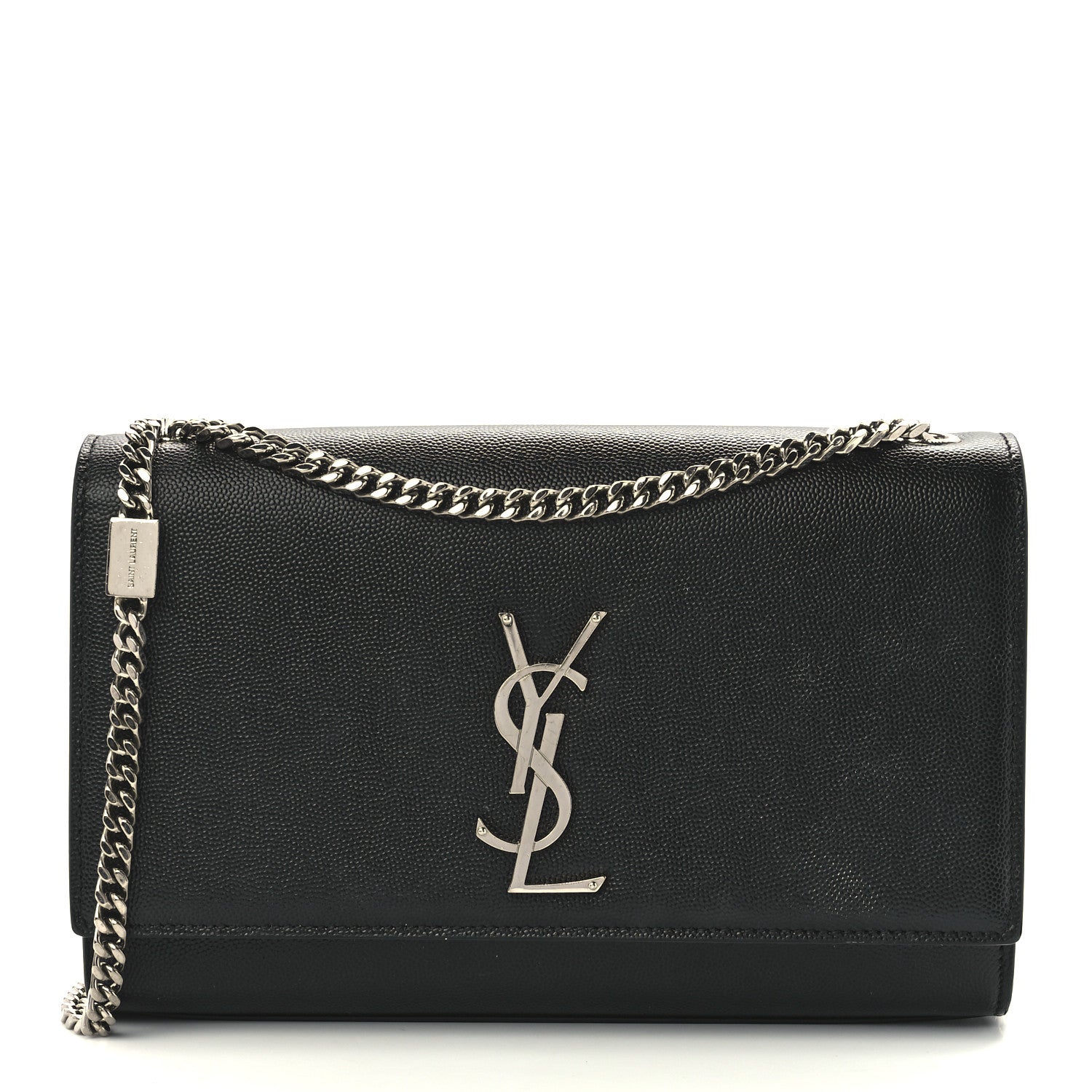 Saint Laurent Grain De Poudre Medium Classic Monogram Kate Satchel Black 1 of 12