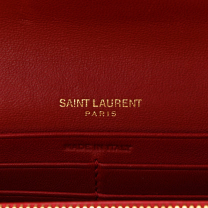 Saint Laurent Lambskin Matelasse Monogram Large Vicky Continental Wallet Rouge Eros 6 of 7