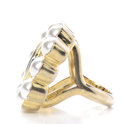 Gucci Pearl Double G Ring S Gold 3 of 5