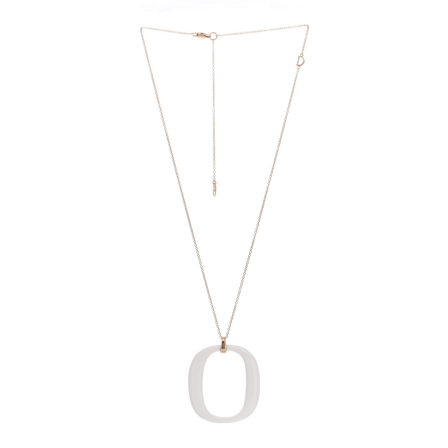 Damiani 18K Pink Gold Diamond White Agate D.Lace Pendant Necklace White 3 of 5