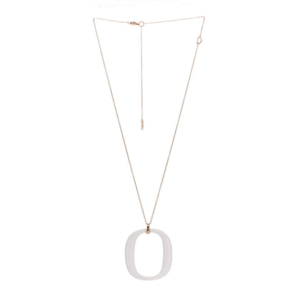Damiani 18K Pink Gold Diamond White Agate D.Lace Pendant Necklace White 3 of 5