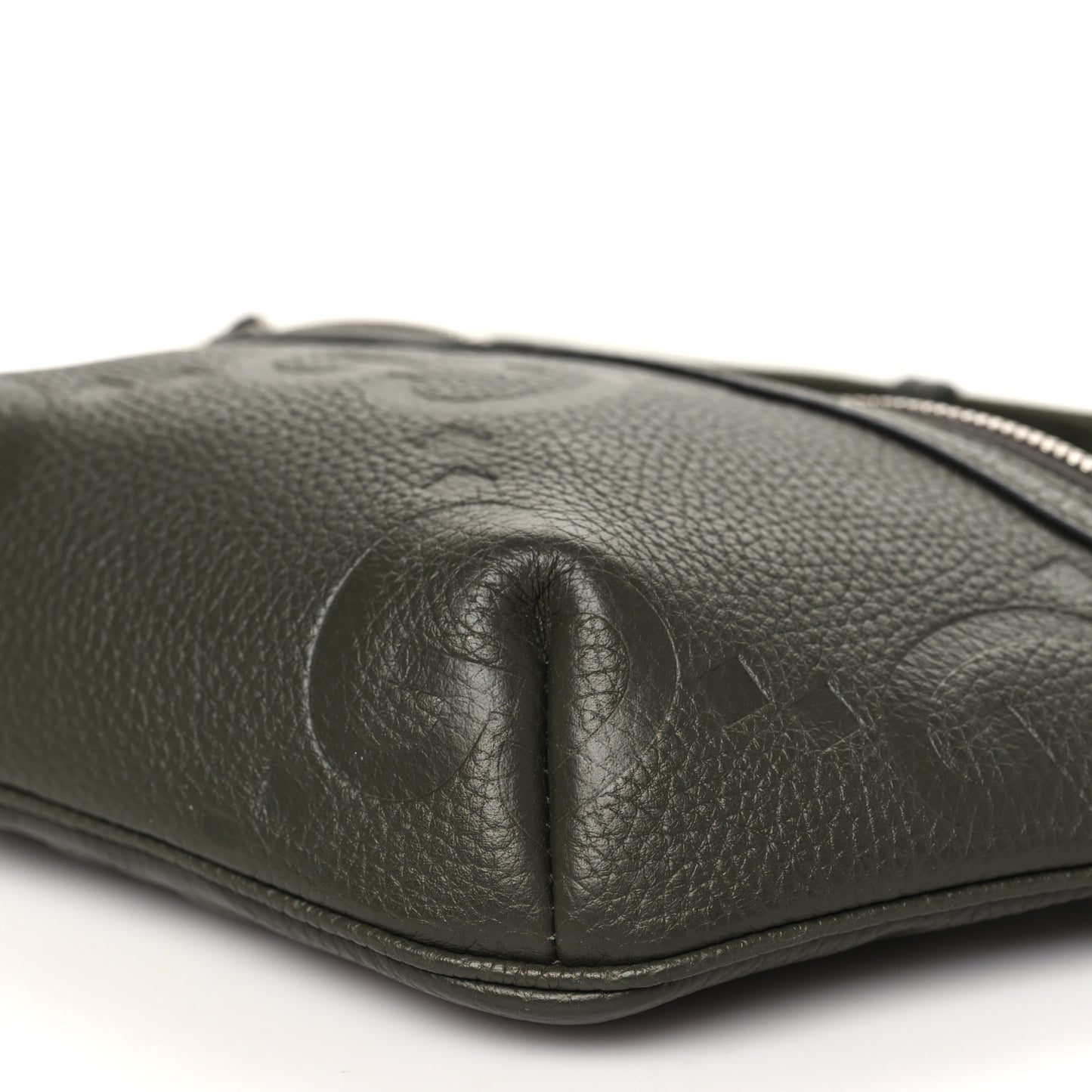 Piuma Calfskin Jumbo GG Embossed Small Belt Bag Dark Green