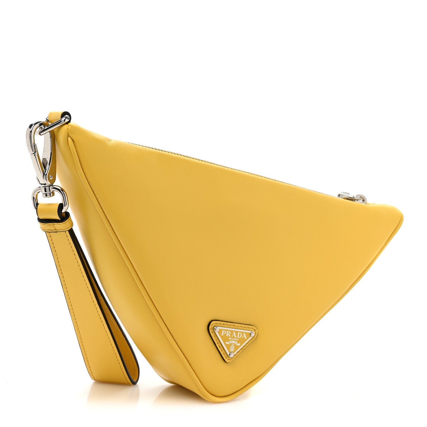 Prada Grace Lux Triangle Logo Embossed Triangle Wristlet Pouch Sole 3 of 9