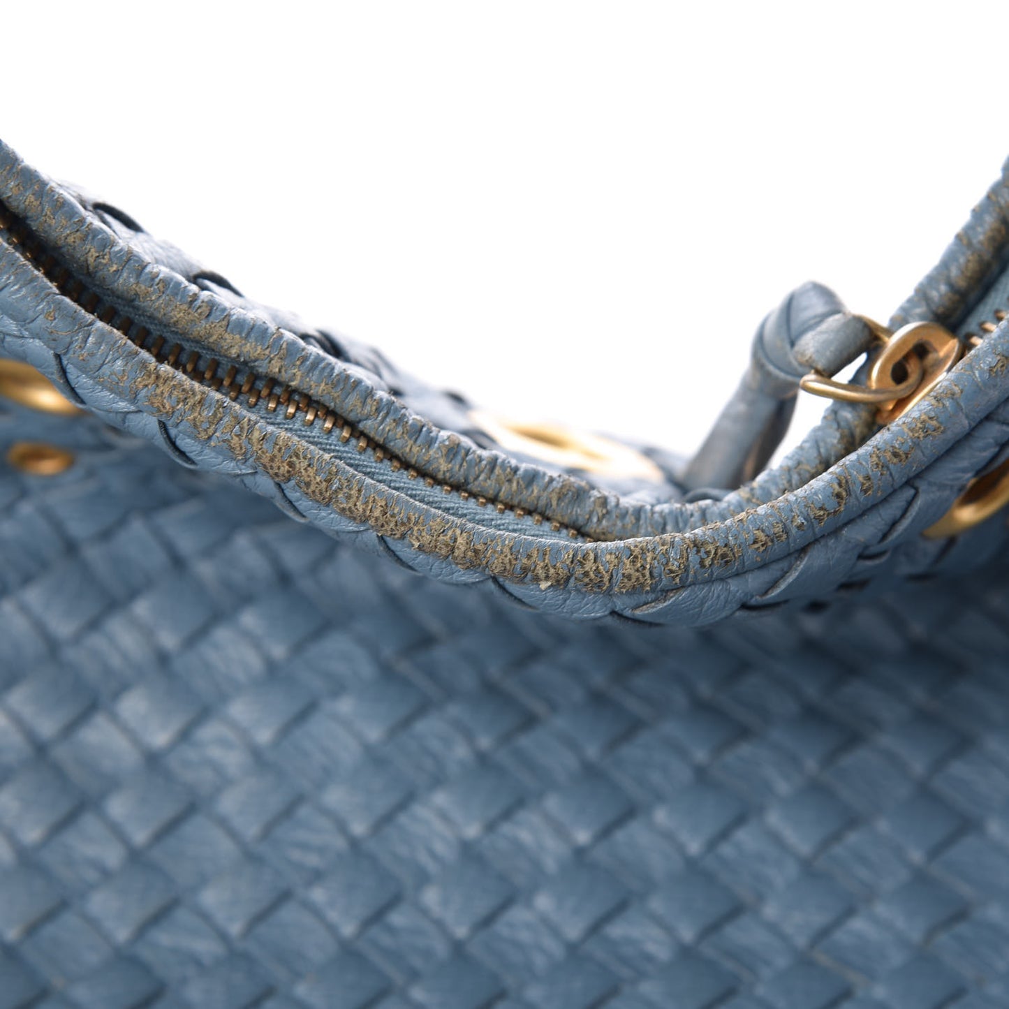 Nappa Intrecciato Grommet Large Veneta Hobo Blue