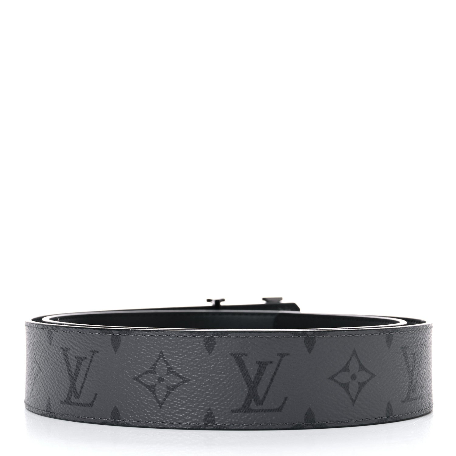 Louis Vuitton Monogram Eclipse Taigarama 40mm LV Initiales Reversible Belt 95 38 Black 2 of 4