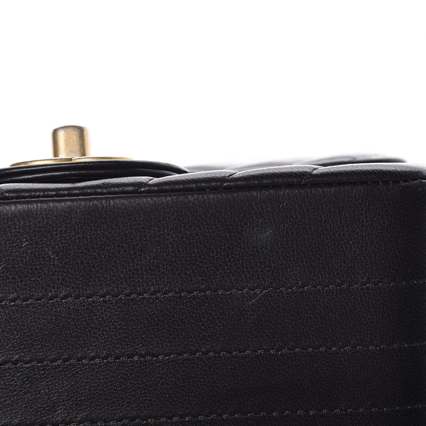 Lambskin Chevron Quilted Mini Square Flap Black
