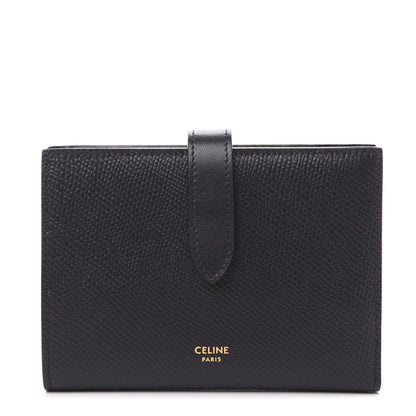 Celine Grained Calfskin Medium Multifunction Strap Wallet Black 1 of 6