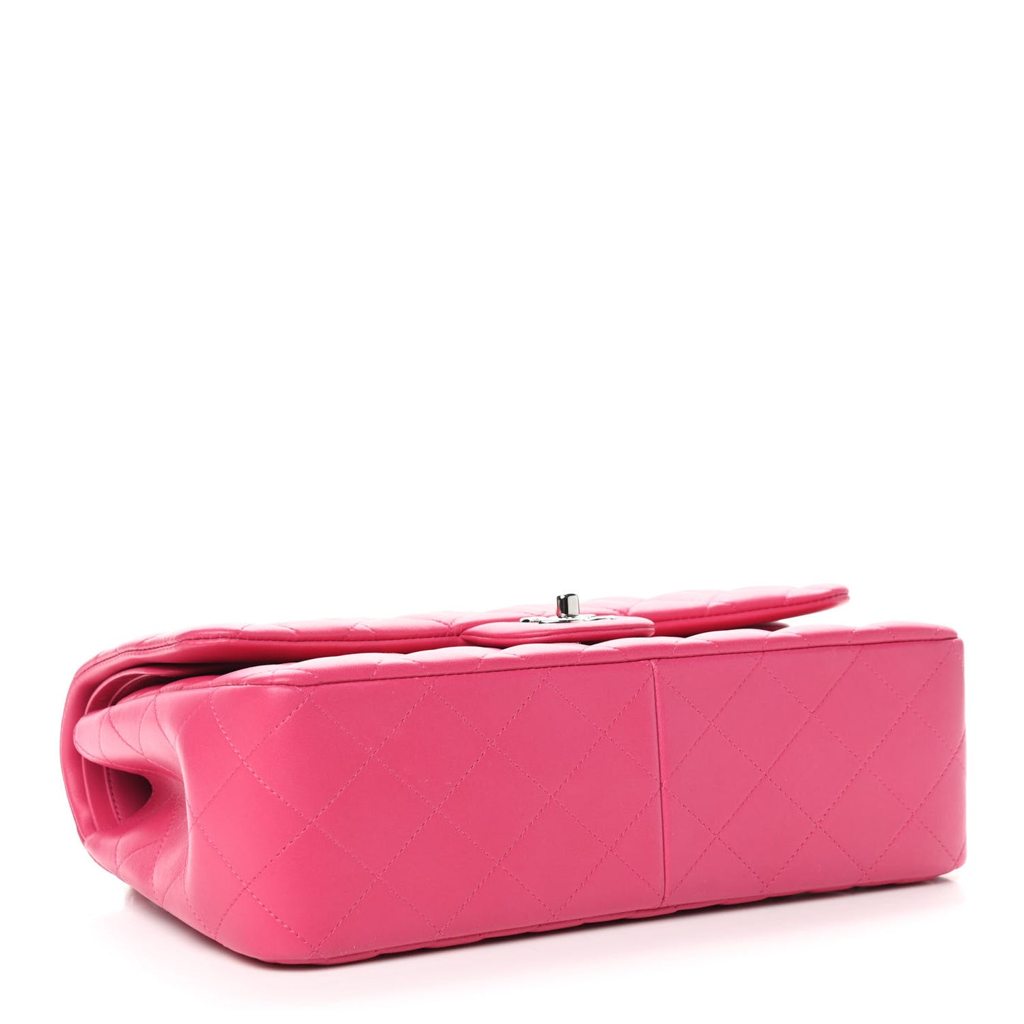 Lambskin Quilted Jumbo Double Flap Dark Pink